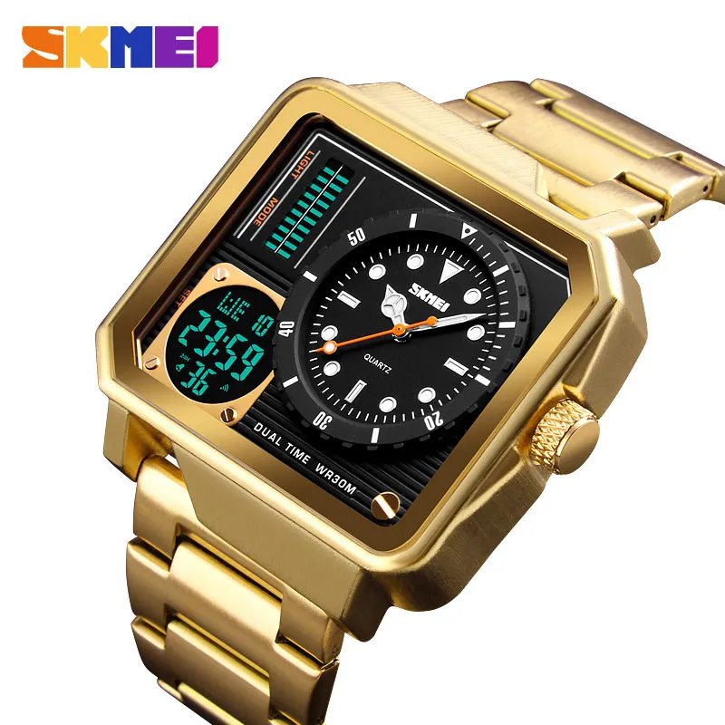 SKMEI 1392 New Man Luxury Square Digital Quartz Wrist Watches Men's Electronic Waterproof Watches Back Light Date Week Display 
SKMEI 1392 New Man Luxury Square Digital Quartz Wrist Watches Men's Electronic Waterproof Watches Back Light Date Week Display