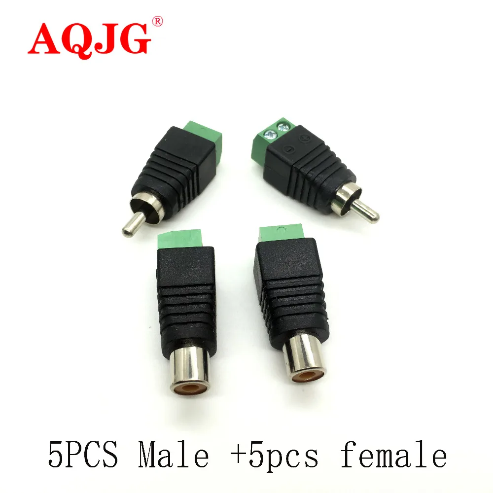 

10pcs/lot CCTV Phono RCA Male Plug TO AV Terminal Connector Video AV Speaker Wire cable to Audio Male RCA Connector Adapter