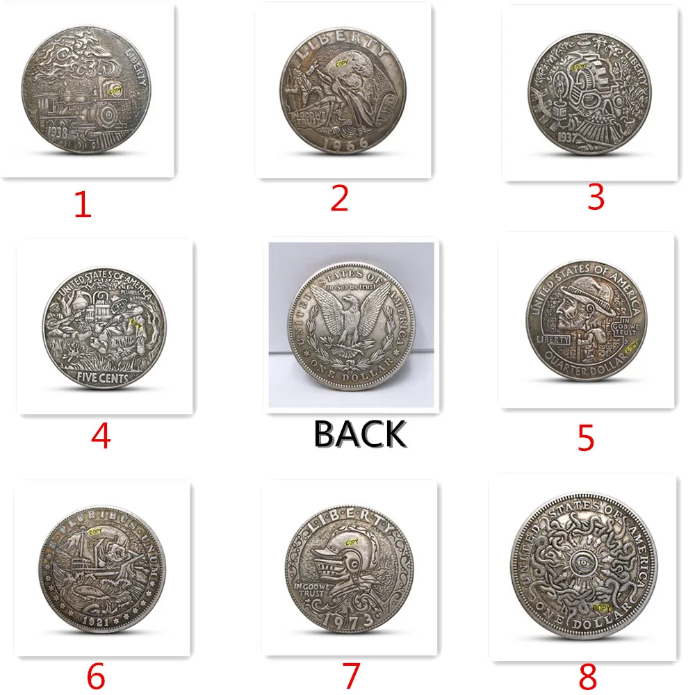 8 Styles US Hobo Coins Liberty Skull Coin Collectible Crafts Brass Plated Copy Coin Gifts
8 Styles US Hobo Coins Liberty Skull Coin Collectible Crafts Brass Plated Copy Coin Gifts