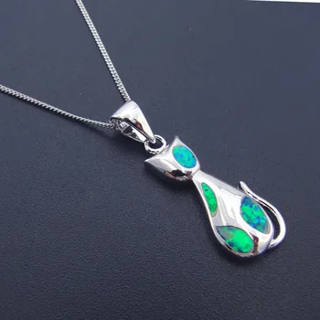 New Pendant Charm Fashion 925 Silver Plated Pendant with Green Fire Opal Small Cat Pendant for Girls Birthday Gift without Chain
New Pendant Charm Fashion 925 Silver Plated Pendant with Green Fire Opal Small Cat Pendant for Girls Birthday Gift without Chain