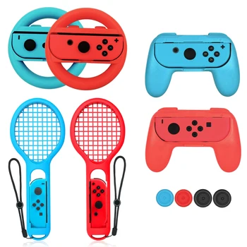 10 NintendoSwitch Game Accessories Racing Wheel + 2 Handle Grip + 2 Tennis Racket + 4 Analog Caps for Nintendo Switch Joy-con
10 NintendoSwitch Game Accessories Racing Wheel + 2 Handle Grip + 2 Tennis Racket + 4 Analog Caps for Nintendo Switch Joy-con
