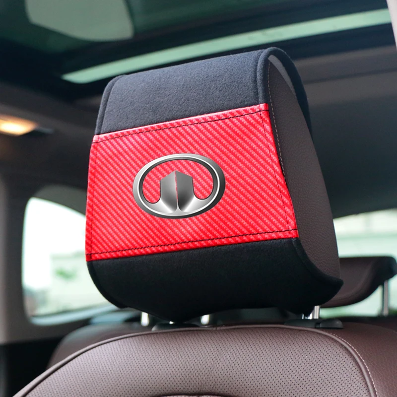 

1pcs Car headrest cover with Phone Pocket fit for Great Wall Haval Hover H3 H5 emblem Car interior accessories