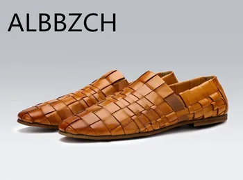 New Genuine Leather Handmade Weave Casual Shoes Men Loafers Trend Business Leisure Flat Shoes Spring Summer Breathable Man Shoes
New Genuine Leather Handmade Weave Casual Shoes Men Loafers Trend Business Leisure Flat Shoes Spring Summer Breathable Man Shoes