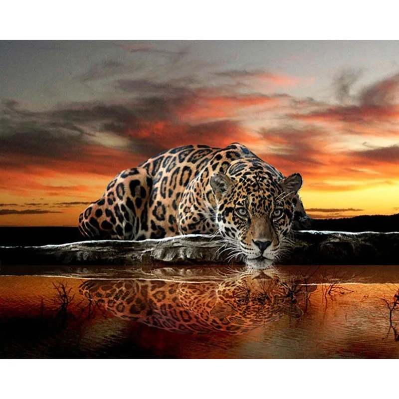 Tiger Puzzles Diamond Embroidery 3D DIY Sunset under the leopard drink water Diamond Painting Cat Tiger Picture By Numbers
Tiger Puzzles Diamond Embroidery 3D DIY Sunset under the leopard drink water Diamond Painting Cat Tiger Picture By Numbers