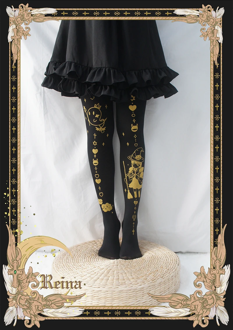 New high quality Little witch print 120D Velvet stockings Spring and autumn Cosplay Lolita tight for Halloween
New high quality Little witch print 120D Velvet stockings Spring and autumn Cosplay Lolita tight for Halloween
