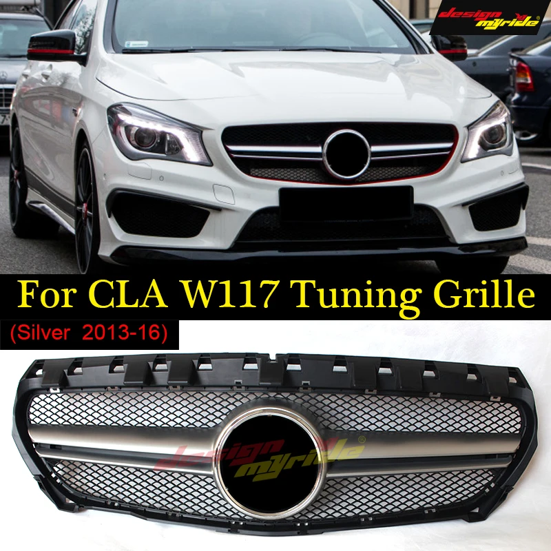 A45 Style w117 Grille For Mercedes Benz CLA-W117 Replacement Front Tuning Grill Silver Color 2013-2016 CLA180 CLA200 CLA250
A45 Style w117 Grille For Mercedes Benz CLA-W117 Replacement Front Tuning Grill Silver Color 2013-2016 CLA180 CLA200 CLA250