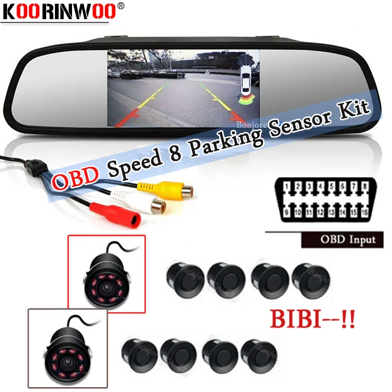 Koorinwoo AHD Intelligent Parktronic 4 Front Car Parking Sensor 8 Radars Reverse Buzzer Monitor Mirror Rear view Parking camera
Koorinwoo AHD Intelligent Parktronic 4 Front Car Parking Sensor 8 Radars Reverse Buzzer Monitor Mirror Rear view Parking camera