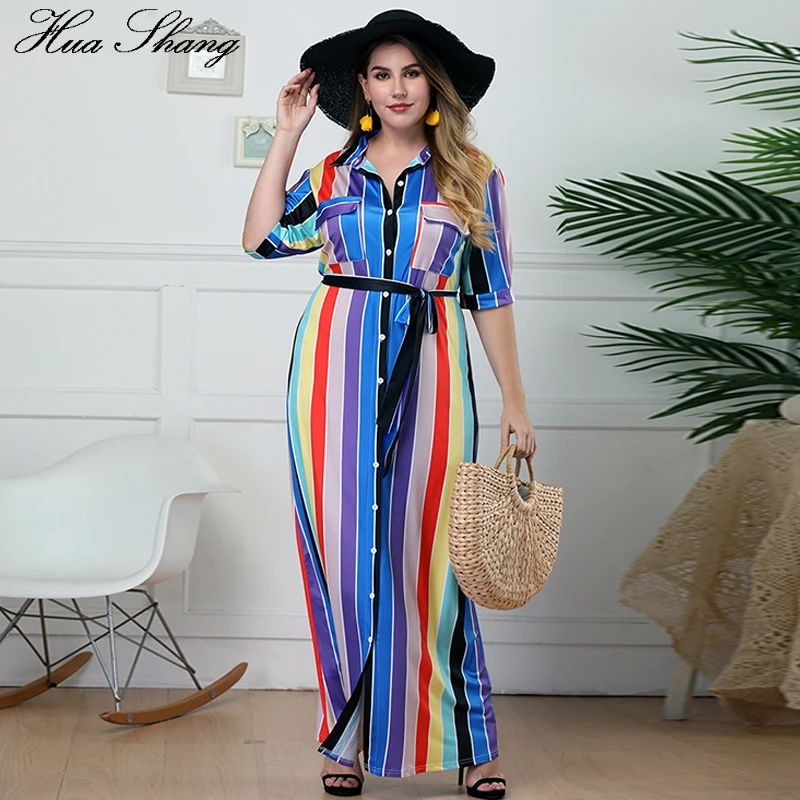 Plus Size Shirt Dress Women Summer Turn Down Collar Half Sleeve Buttons Maxi Long Dress Multicolor Rainbow Striped Boho Dresses
Plus Size Shirt Dress Women Summer Turn Down Collar Half Sleeve Buttons Maxi Long Dress Multicolor Rainbow Striped Boho Dresses
