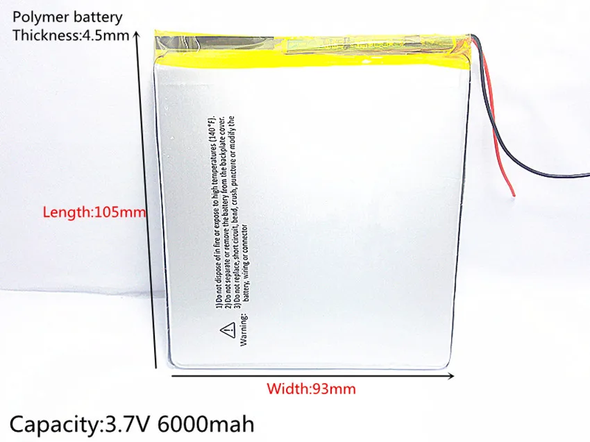 Free shipping 3.7 V 6000 mah tablet battery brand tablet gm lithium polymer battery 4593105
Free shipping 3.7 V 6000 mah tablet battery brand tablet gm lithium polymer battery 4593105