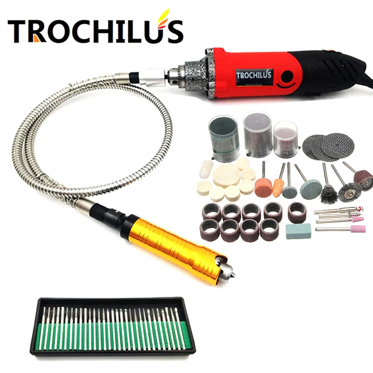 Trochlius 240W Electric tool mini Grinder Variable Speed rotary angle grinder drilling machine electric engraver Tool set