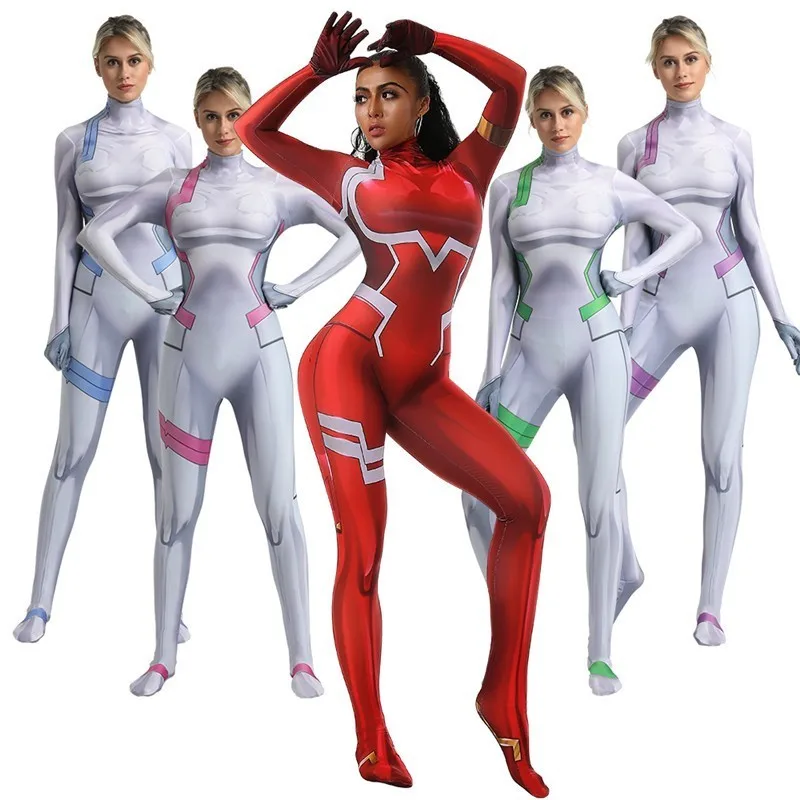 DARLING In The FRANXX Costume HIRO Cosplay ZERO TWO Adult Halloween Kids Zentai Jumpsuit Suit Boy Women Sexy Lycra Red White
DARLING In The FRANXX Costume HIRO Cosplay ZERO TWO Adult Halloween Kids Zentai Jumpsuit Suit Boy Women Sexy Lycra Red White