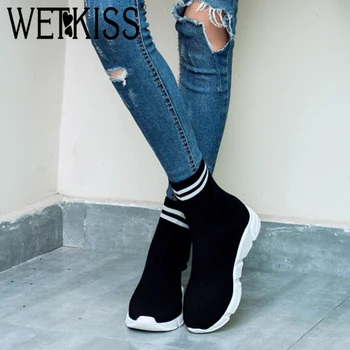 WETKISS Fashion Casual Low Heels Women Boots Knitting Round Toe Footwear Stretch Ankle Female Sock Boot Shoes Women 2018 Black
WETKISS Fashion Casual Low Heels Women Boots Knitting Round Toe Footwear Stretch Ankle Female Sock Boot Shoes Women 2018 Black