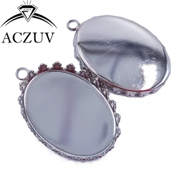 200pcs Rhodium Plated 13x18mm 18x25mm Crown Oval Pendant Tray Bezel Pendant Blank Pendant Base Cabochon Setting OCB006
200pcs Rhodium Plated 13x18mm 18x25mm Crown Oval Pendant Tray Bezel Pendant Blank Pendant Base Cabochon Setting OCB006