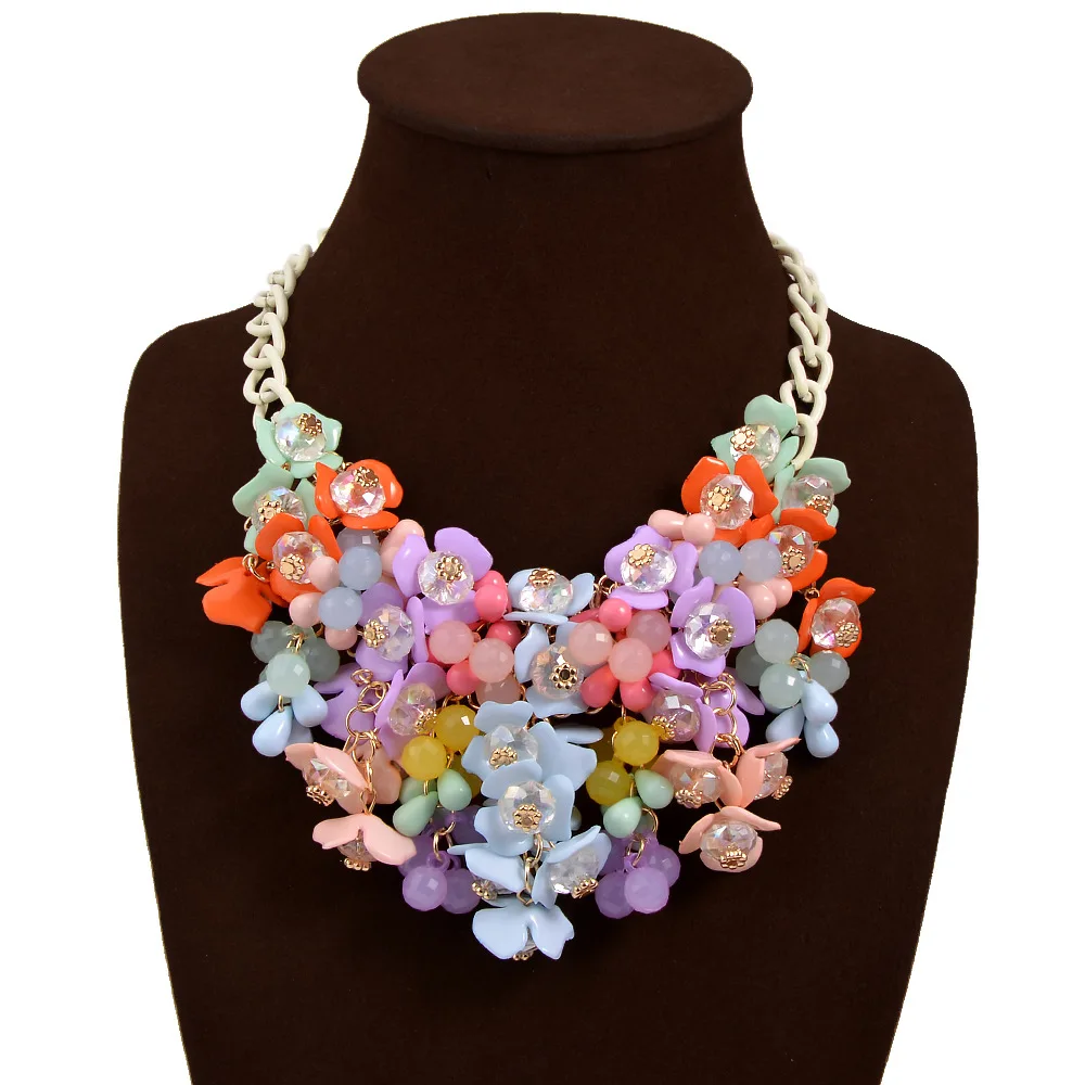 

Fashion color small floral necklace accessories2016 Popular Thin Clavicle Chain Necklace Pendant Necklace collier exaggerated