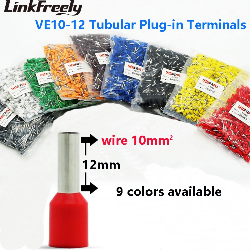 1000pcs VE10-12 E10-12 Tubular Insulated Electrical Wire Terminal Connector Faston Cable Heat Shrink Splice Terminal Crimp Pin
1000pcs VE10-12 E10-12 Tubular Insulated Electrical Wire Terminal Connector Faston Cable Heat Shrink Splice Terminal Crimp Pin