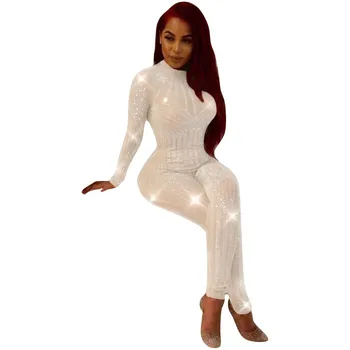 Explosion night club women's jumpsuit hot drilling new hot drilling mesh jumpsuit fashion sexy slim perspective jumpsuit solid c
Explosion night club women's jumpsuit hot drilling new hot drilling mesh jumpsuit fashion sexy slim perspective jumpsuit solid c