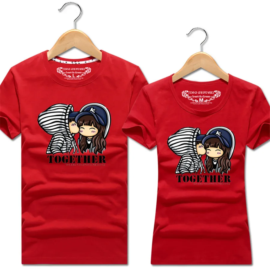 Summer Korean Fashion Matching Couple Clothes Cute Cartoon Sweet Tops Short Sleeve Couple T Shirts For Lovers Tee Shirt Femme
Summer Korean Fashion Matching Couple Clothes Cute Cartoon Sweet Tops Short Sleeve Couple T Shirts For Lovers Tee Shirt Femme