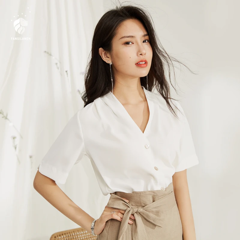 FANSILANEN Fashion New Arrival Summer/Spring Casual Women Befree Tops Blouse Shirts Blouses Solid Chiffon Female Z82735
FANSILANEN Fashion New Arrival Summer/Spring Casual Women Befree Tops Blouse Shirts Blouses Solid Chiffon Female Z82735