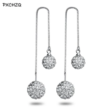 Ms. fashion super flash silver Colour jewelry Crystal Shamballa earrings minimalist wild long paragraph tassel earrings 8MM
Ms. fashion super flash silver Colour jewelry Crystal Shamballa earrings minimalist wild long paragraph tassel earrings 8MM