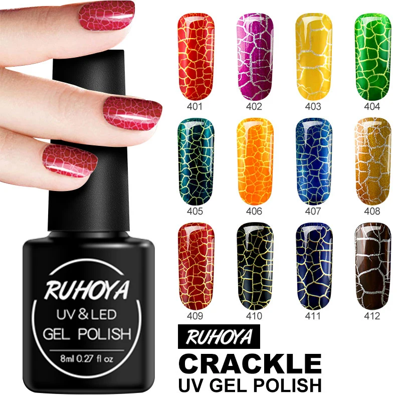 Ruhoya 12 Colors 8ml Semi Permanent Crack Gel Varnish Soak Off Enamel Uv LED Crackling Nail Gel Polish Manicure Nail Art Design
Ruhoya 12 Colors 8ml Semi Permanent Crack Gel Varnish Soak Off Enamel Uv LED Crackling Nail Gel Polish Manicure Nail Art Design