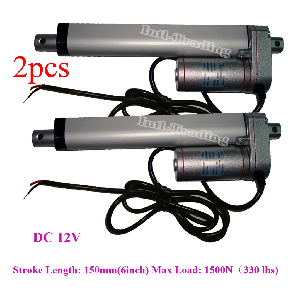 Set of 2PCS Heavy duty DC 12V 150mm 6" Stroke Electric Linear Actuator 1500N/330lbs Load DC Motor For Solar Tracking System
Set of 2PCS Heavy duty DC 12V 150mm 6" Stroke Electric Linear Actuator 1500N/330lbs Load DC Motor For Solar Tracking System