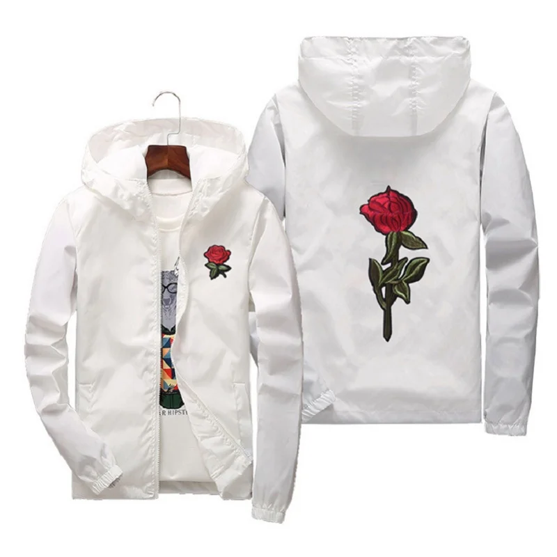 New Fashion Rose Jacket Windbreaker for Men Women Embroidery College Jackets Man Zipper High Quality Rose Embroidery Hooded
New Fashion Rose Jacket Windbreaker for Men Women Embroidery College Jackets Man Zipper High Quality Rose Embroidery Hooded