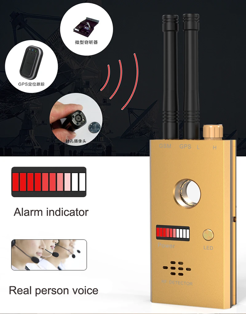 CC312 Wireless Scanner Signal GSM Device Finder RF Detector Micro Wave Detection Security Sensor Alarm Anti-Spy Bug Detect
CC312 Wireless Scanner Signal GSM Device Finder RF Detector Micro Wave Detection Security Sensor Alarm Anti-Spy Bug Detect