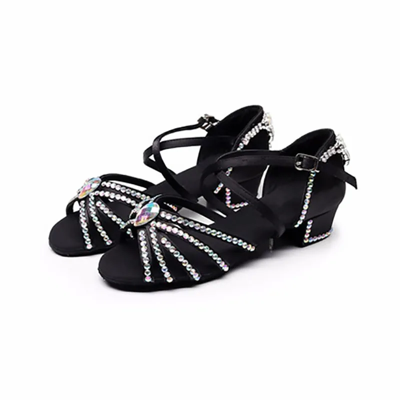 Full Rhinestone Latin Dancing Shoes Satin Soft Sole Ballroom Dance Shoes Black for Girls Children Kids Wholesale C74
Full Rhinestone Latin Dancing Shoes Satin Soft Sole Ballroom Dance Shoes Black for Girls Children Kids Wholesale C74