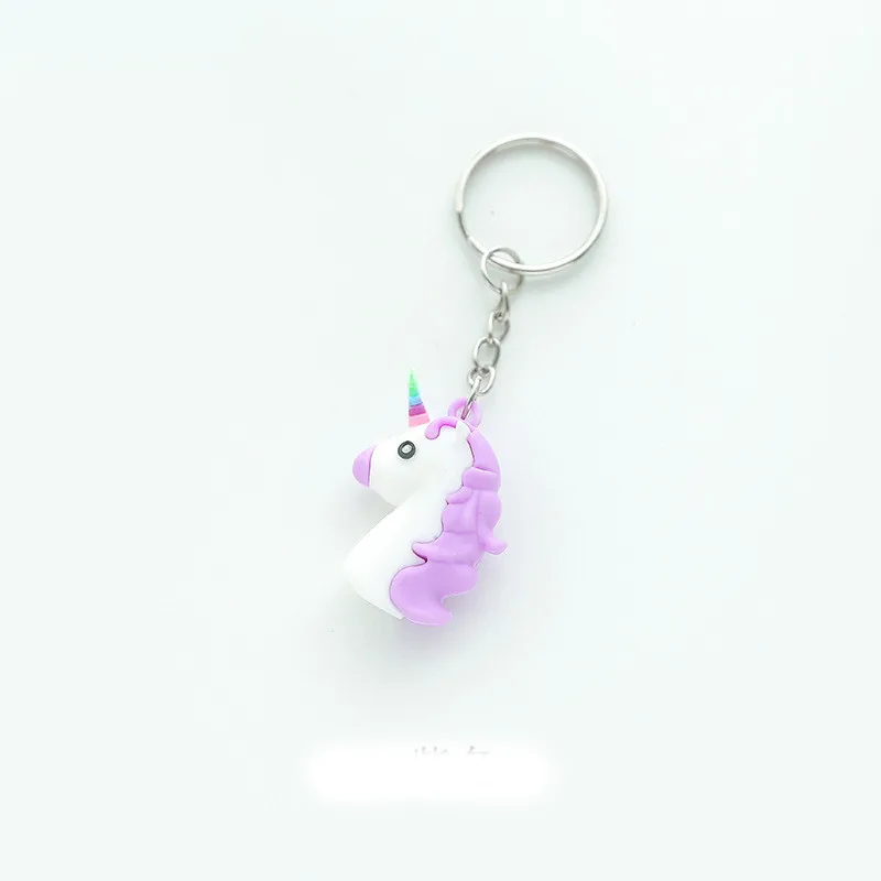 Unicorn Keychain Animal PVC Keychains Key Ring Gifts 2