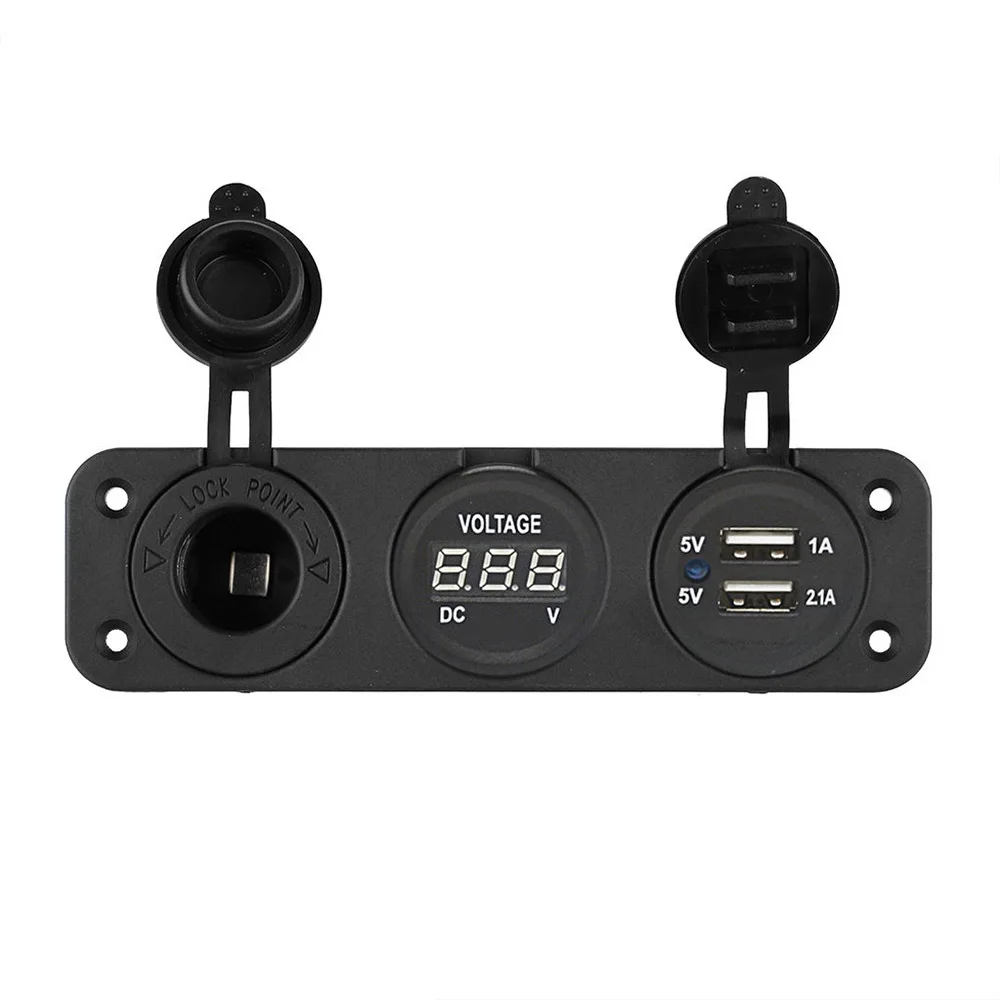 12V/24V Dual USB Blue LED Digital Display Voltmeter Socket for Boat Vehicle Car Cigarette Lighter Charger Voltage Meter Tester
12V/24V Dual USB Blue LED Digital Display Voltmeter Socket for Boat Vehicle Car Cigarette Lighter Charger Voltage Meter Tester