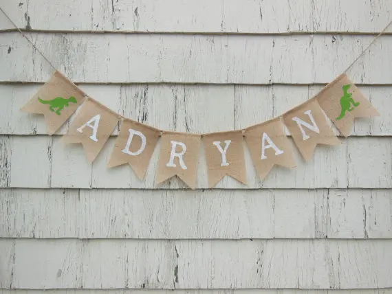personalized name Dinosaur baby shower boy birthday burlap Banners nursery room Buntings garlands Photo Prop signs
personalized name Dinosaur baby shower boy birthday burlap Banners nursery room Buntings garlands Photo Prop signs