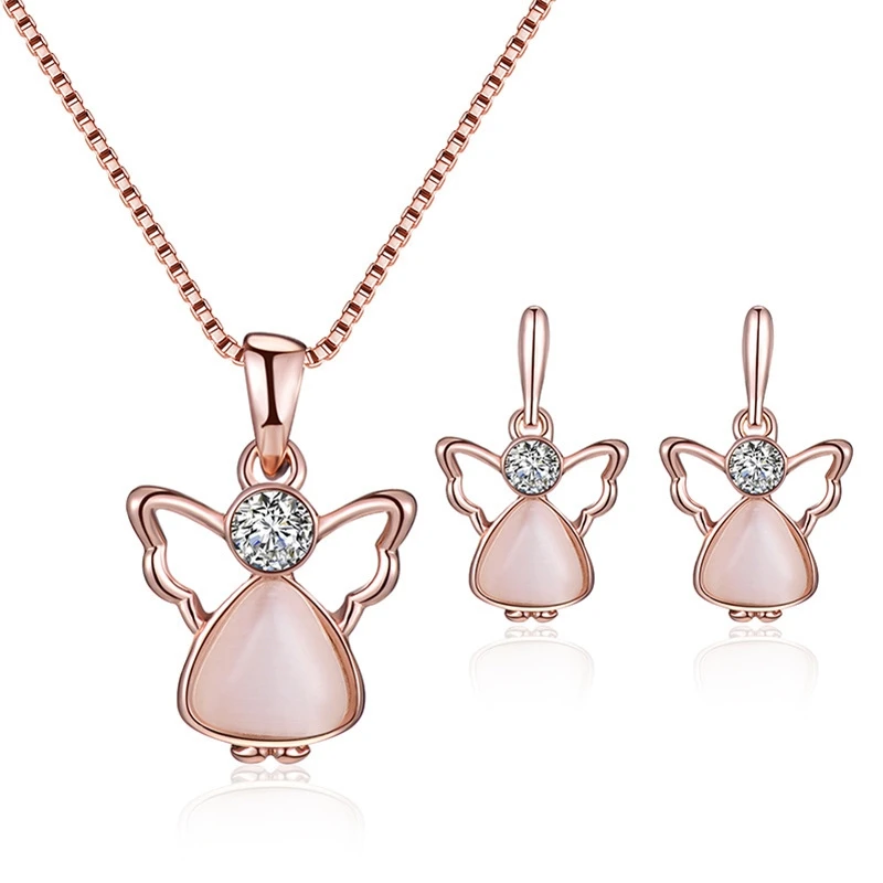 SHUANGR Natural Stone Jewelry Sets Round Angel Shape For Women Gold-color Chain Champagne Pendant Necklace Earrings bijoux
SHUANGR Natural Stone Jewelry Sets Round Angel Shape For Women Gold-color Chain Champagne Pendant Necklace Earrings bijoux