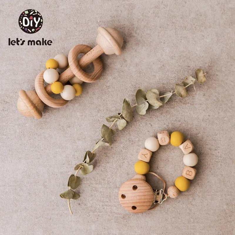 Let's Make Baby Rattles 0-12 Months Play Gym Montessori Toys Bpa Free Silicone Beads Beech Wooden Pacifier Chain & Rattle Set
Let's Make Baby Rattles 0-12 Months Play Gym Montessori Toys Bpa Free Silicone Beads Beech Wooden Pacifier Chain & Rattle Set