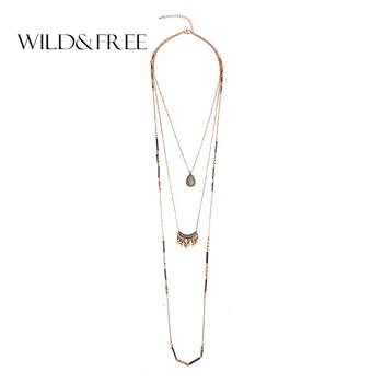 Women Boho Zinc Alloy Tassel Pendant Necklace Vintage Antique Gold Plating Water Drop Pendant Long Chain 3Layer Necklace Jewelry
Women Boho Zinc Alloy Tassel Pendant Necklace Vintage Antique Gold Plating Water Drop Pendant Long Chain 3Layer Necklace Jewelry