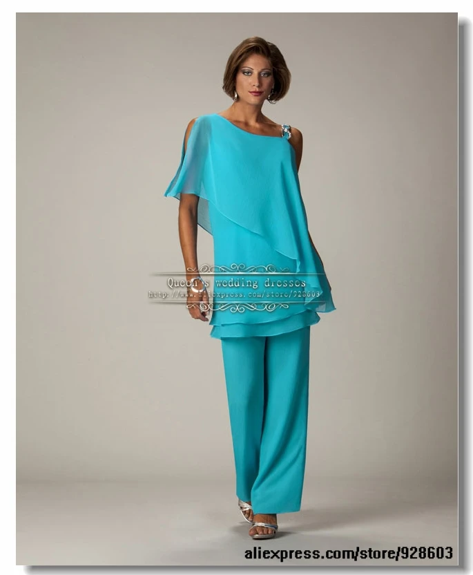 Wedding party Chiffon mother of the bride pants suits dresses
