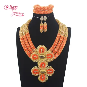 Nigeria Wedding beads jewelry set Bridal African Beads Jewelry Set Dubai Statement gold bridal jewelry necklace women N0064
Nigeria Wedding beads jewelry set Bridal African Beads Jewelry Set Dubai Statement gold bridal jewelry necklace women N0064