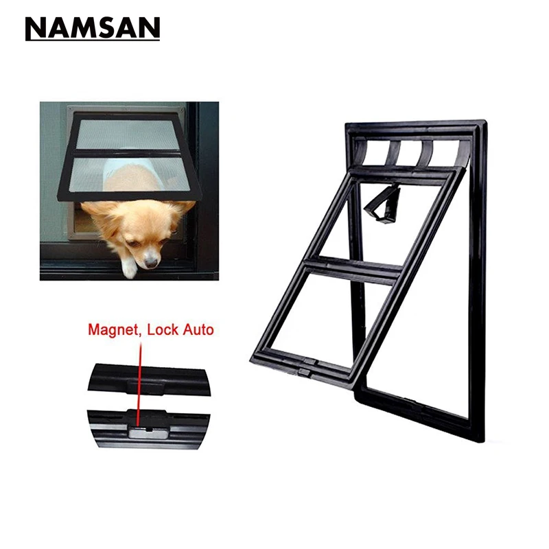 Image Nassam Magnetic Door Pet Window Screen Flap Door Doggie Door Cat Flaps With Magnetic Automatic Lock Catdoor L8W x 10H
