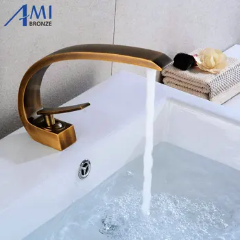 Golden Polished Newly Art Basin Faucet Brass Spout Bathroom Faucets Hot Cold Mixer Tap Waterfall Faucets Crane 9126W
Golden Polished Newly Art Basin Faucet Brass Spout Bathroom Faucets Hot Cold Mixer Tap Waterfall Faucets Crane 9126W