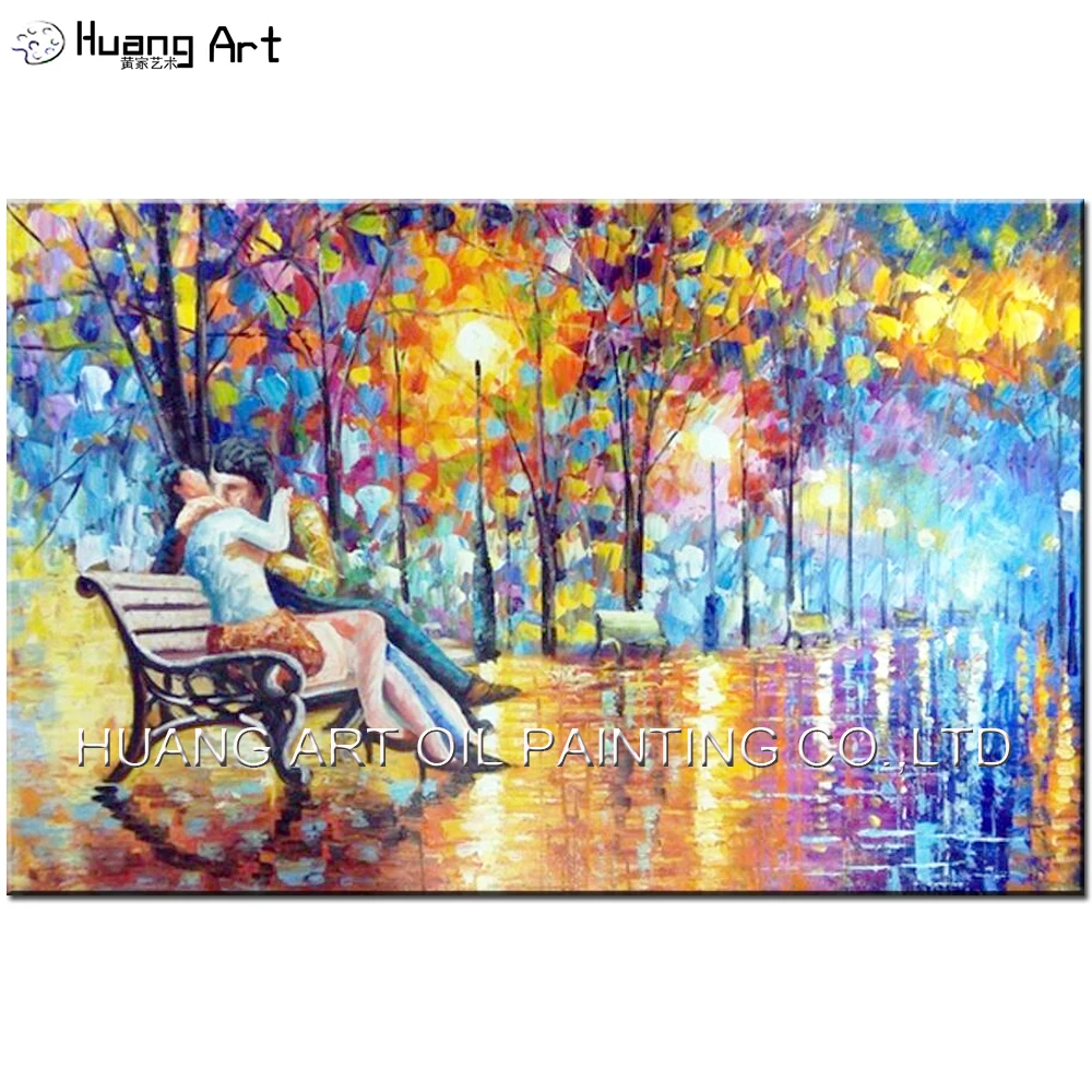Large Handpainted Lover Kiss on bench Oil Painting On Canvas Wall Pictures For Living Room Home Decor Street Tree Lamp Landscape
Large Handpainted Lover Kiss on bench Oil Painting On Canvas Wall Pictures For Living Room Home Decor Street Tree Lamp Landscape