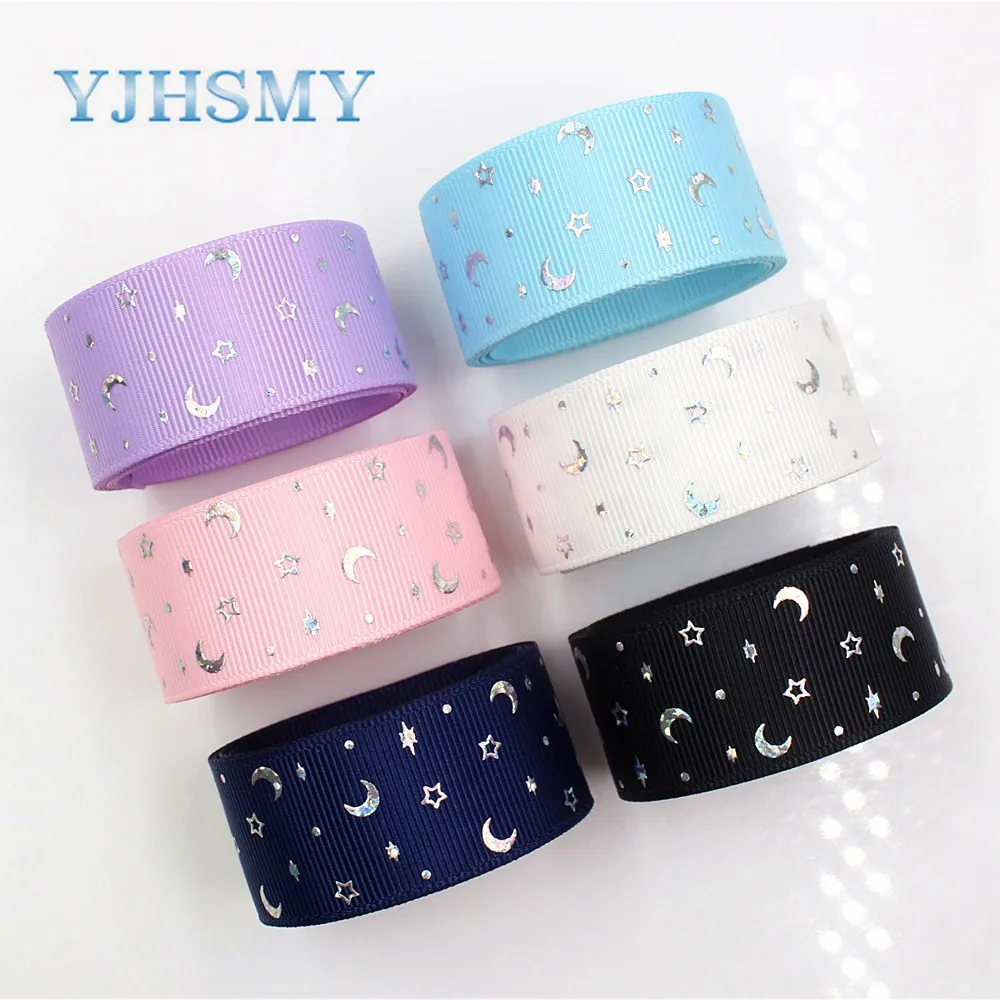 YJHSMY G-18604-313,25 mm 5 Yards laser Silver star moon Printed grosgrain ribbon DIY headdress wedding gift wrap material
YJHSMY G-18604-313,25 mm 5 Yards laser Silver star moon Printed grosgrain ribbon DIY headdress wedding gift wrap material