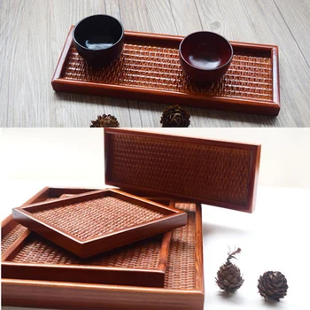 Traditional Chinese Rectangle Plate Manual Rattan Inside Solid Wood Outside Food Tea Tray Tableware With Different Sizes
Traditional Chinese Rectangle Plate Manual Rattan Inside Solid Wood Outside Food Tea Tray Tableware With Different Sizes