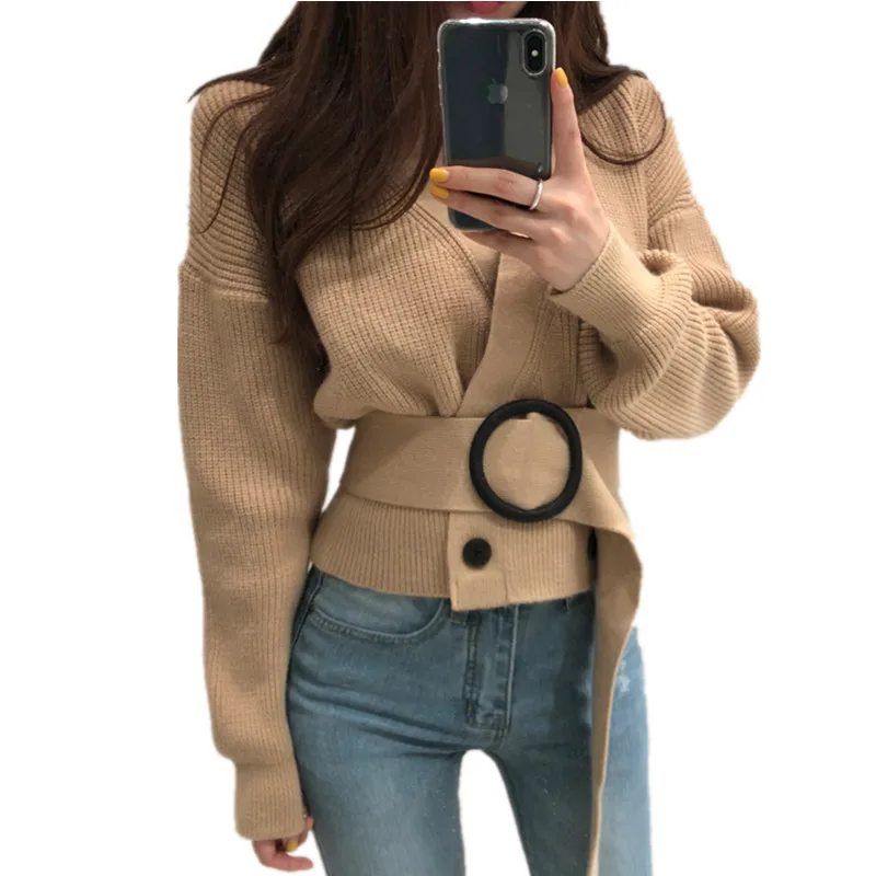 Korean Autumn Winter Double-Breasted Sweater Coat Fashion Women Long Sleeve Knitting Sashes Cardigan Casual Sexy V Neck Coat
Korean Autumn Winter Double-Breasted Sweater Coat Fashion Women Long Sleeve Knitting Sashes Cardigan Casual Sexy V Neck Coat