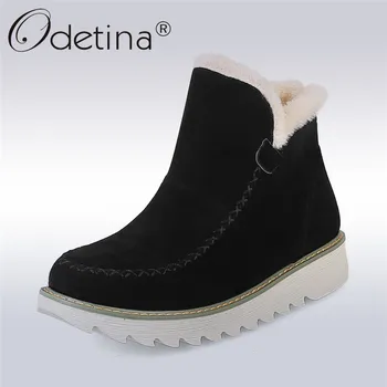 Odetina 2019 new fashion women winter snow boots platform ankle boots slip on keep warm thick plush casual shoes big size 34-43
Odetina 2019 new fashion women winter snow boots platform ankle boots slip on keep warm thick plush casual shoes big size 34-43