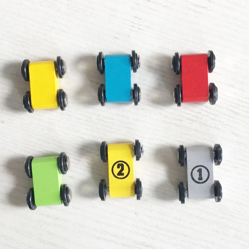 Фото 6 шт. маленькие разноцветные деревянные планирующие автомобили - купить