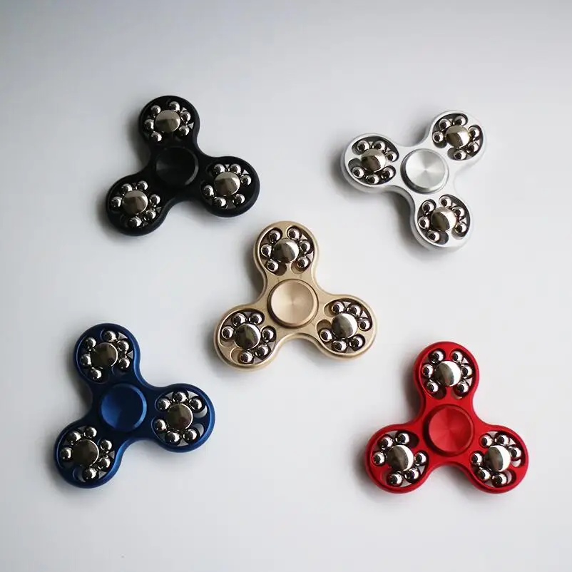 

5 Color Alloy Eighteen Steel Ball Fidget Hand Spinner Finger Spinner Toy Focus Tri Spinner Fingertip Gyro EDC Reduce Stress Gift