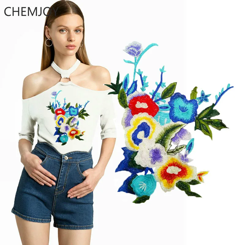 Blue Flowers Large Patch for Woman Clothing Sewing on Embroidery Appliques for Girls Clothes Bags DIY Decoratoin Patches
Blue Flowers Large Patch for Woman Clothing Sewing on Embroidery Appliques for Girls Clothes Bags DIY Decoratoin Patches