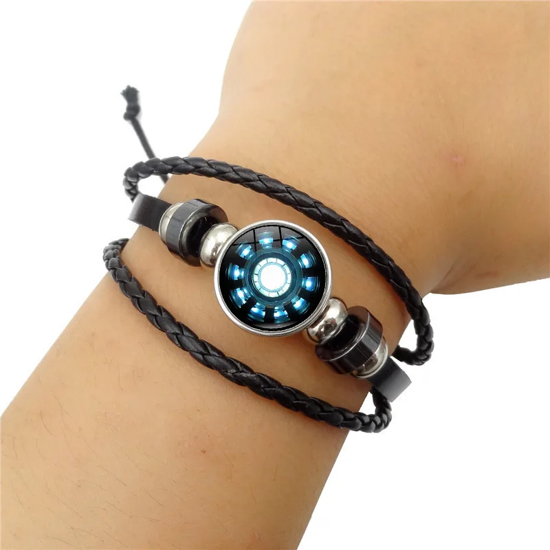 Avengers 4 Endgame superhero Iron Man Bracelet Stark Iron Man Arc Reactor 3D Printed Glass Gem Charm Leather Bracelet Bangles
Avengers 4 Endgame superhero Iron Man Bracelet Stark Iron Man Arc Reactor 3D Printed Glass Gem Charm Leather Bracelet Bangles