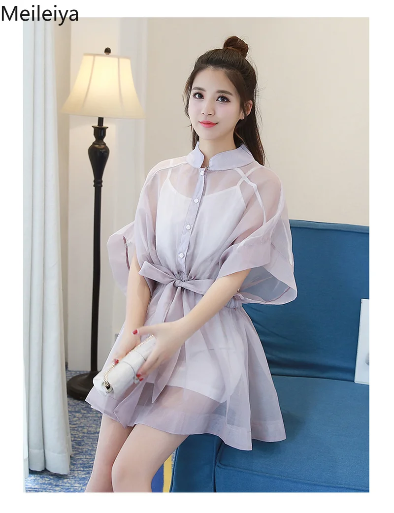 Women's Light Purple Fairy Gauze Dress 2019 Spring and Summer New Organza Two-piece Dress
Women's Light Purple Fairy Gauze Dress 2019 Spring and Summer New Organza Two-piece Dress