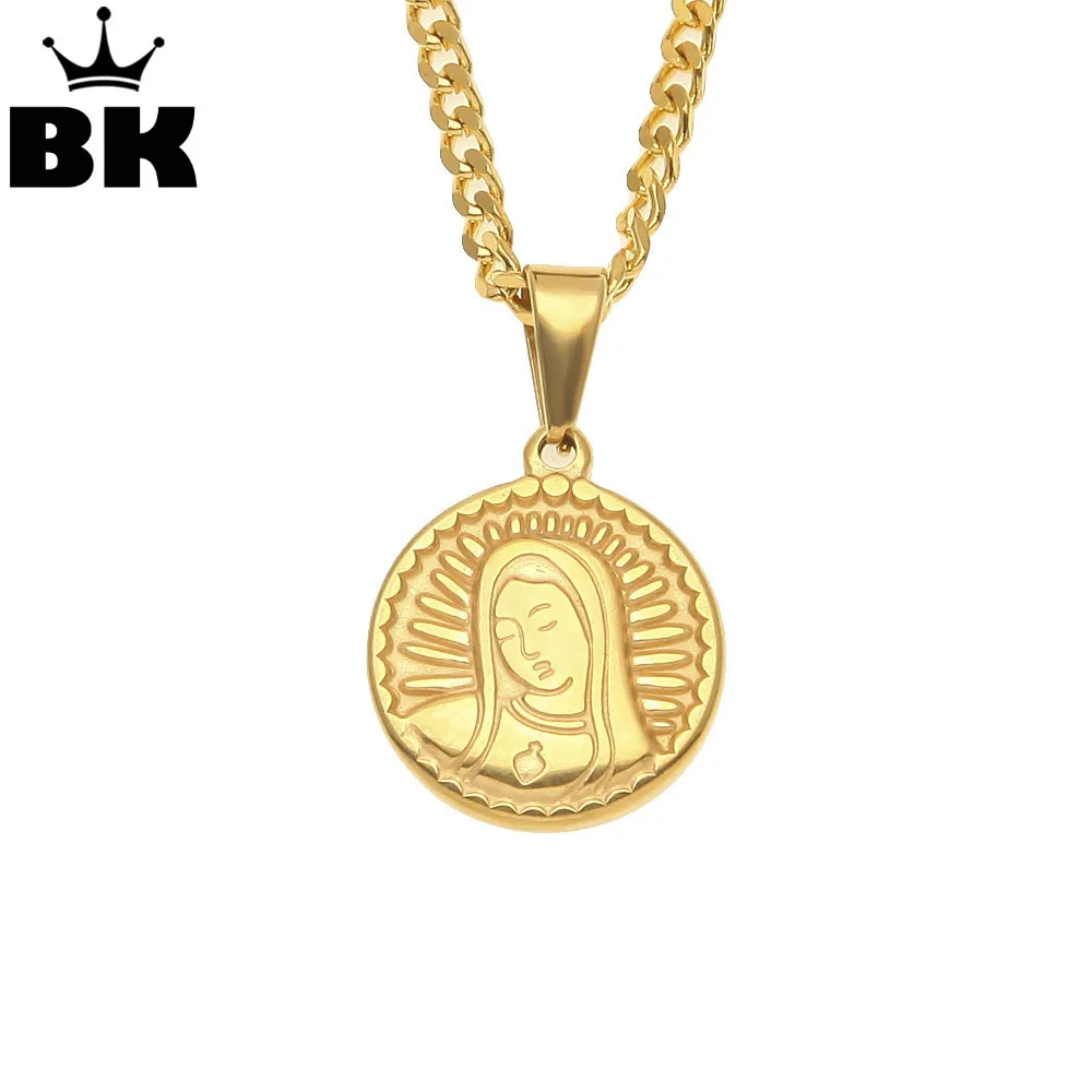 Mini Blessed Virgin Mary Round Medal Pendant Stainless Steel Miraculous Lady Goddess Guadalupe Virgin Pendant Madonna Necklace
Mini Blessed Virgin Mary Round Medal Pendant Stainless Steel Miraculous Lady Goddess Guadalupe Virgin Pendant Madonna Necklace