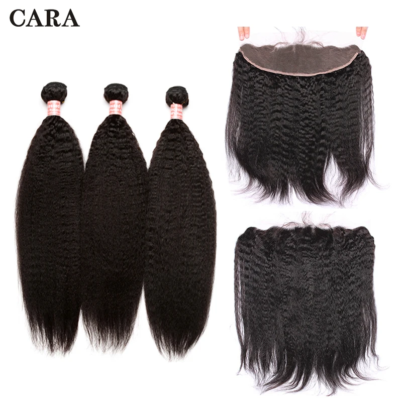 Kinky Straight Brazilian Hair Weave Bundles with Closure Virgin Human Hair 3 Bundles With Lace Frontal Closure 4Pcs CARA
Kinky Straight Brazilian Hair Weave Bundles with Closure Virgin Human Hair 3 Bundles With Lace Frontal Closure 4Pcs CARA